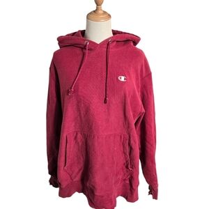 Champion Vintage Reverse Weave Red Hoodie Sweatshirt